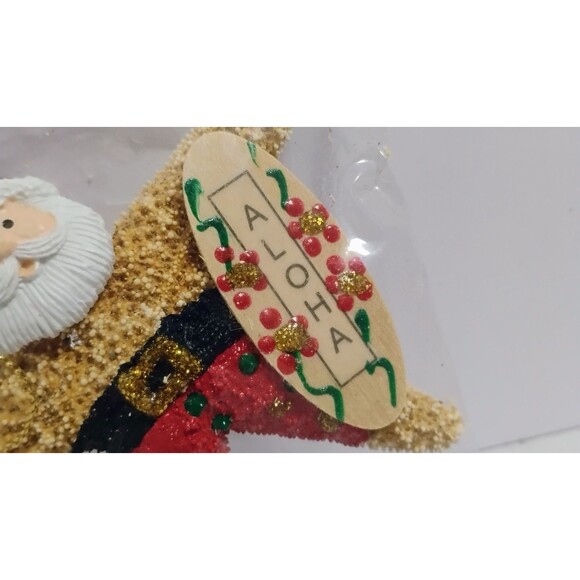 VINTAGE REAL STARFISH SANTA CLAUSE ALOHA HAWAII SURF THEMED CHRISTMAS ORNAMENT - Picture 6 of 7